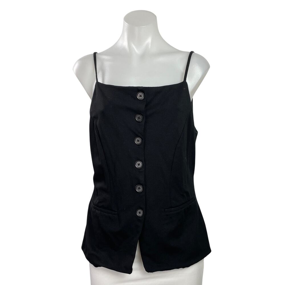Sunday in Brooklyn Black Sleeveless Cami Camisole Button Down Tank Top Size M
